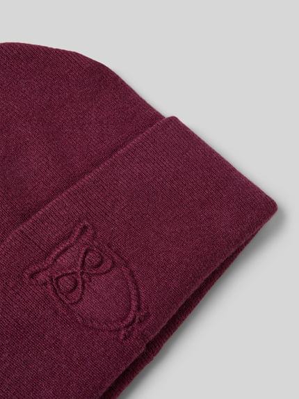 KnowledgeCotton Apparel Beanie mit Label-Detail Bordeaux 2
