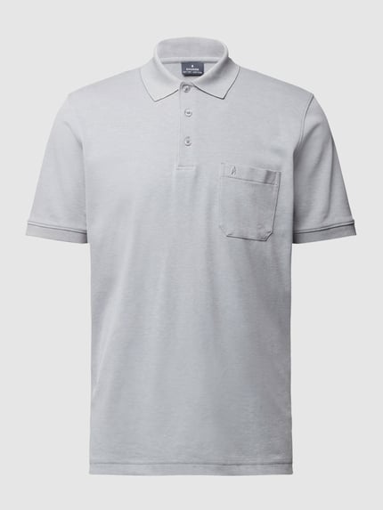 RAGMAN Regular Fit Poloshirt mit Brusttasche Silber Melange 2