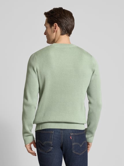 Lindbergh Relaxed Fit Strickpullover mit Rundhalsausschnitt Gruen 5