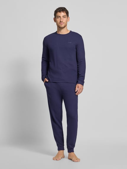 HUGO Regular fit shirt met lange mouwen van katoenmix, model 'AUSTIN' Marineblauw - 1