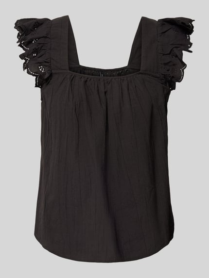 VERO MODA Blouseshirt met volants, model 'PRIYA' Zwart - 2