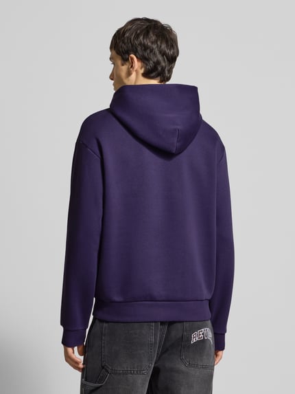 REVIEW Hoodie mit Label-Print Lila 5