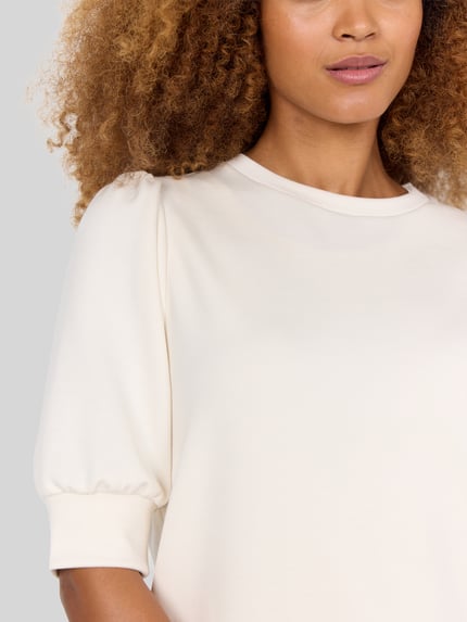 Soyaconcept Sweatshirt mit halblangen Puffärmeln Offwhite 2