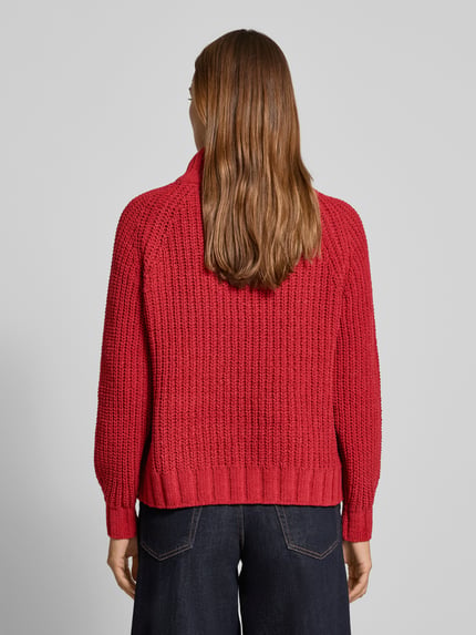 monari Gebreide pullover met ribboorden Rood - 5