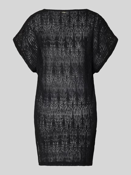Productfoto, lang shirt met V-hals model 'ZINIA BEACHSOUL' van Banana Moon, zwart materiaalmix met stretch, relaxed fit