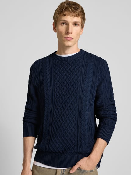 Tommy Jeans Regular Fit Strickpullover aus reiner Baumwolle Marine 3