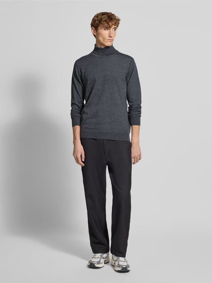 Blend Rollkragenpullover mit Label-Detail Black 1