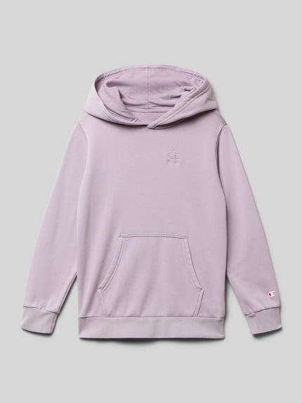 Champion Bluza o kroju regular fit z kapturem i wyhaftowanym logo model ‘Icons’ Jasnofioletowy 1