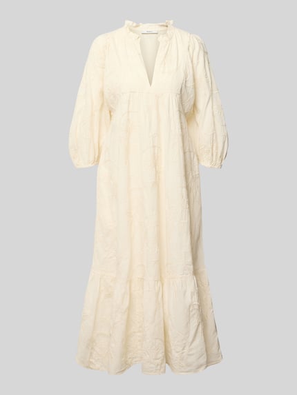 Produktfoto, cremefarbenes Loose Fit Blusenkleid aus reiner Baumwolle Modell 'FABIANA' von Pepe Jeans, Damen Blusenkleid, strukturierte Oberfläche