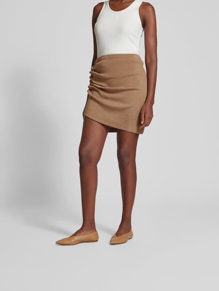 Rabanne Minirok met zijdelingse rimpelingen Beige - 4