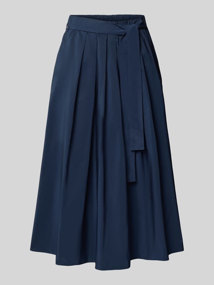 Weekend Max Mara Uitlopende midirok met tailleriem Marineblauw - 2