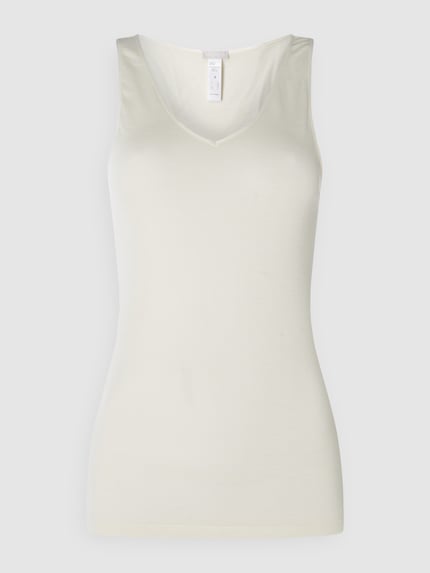 HANRO Onderhemd van mix van scheerwol en zijde model 'Woolen Silk' Offwhite - 1