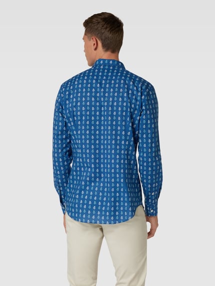 MC2 Saint Barth Hemd mit Floralem-Allover-Muster Modell 'SIKELIA' Marine 5