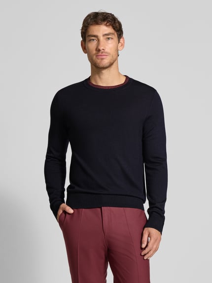 Paul Smith Regular Fit Strickpullover aus reiner Wolle Marine 4