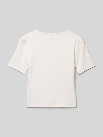 ONLY Slim fit T-shirt van katoenmix, model 'NESSA LIFE' Wit - 3