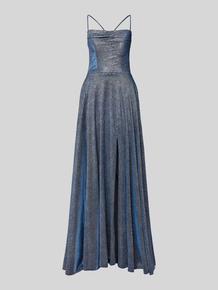 LUXUAR FASHION Abendkleid mit Spaghettiträger Blau 2