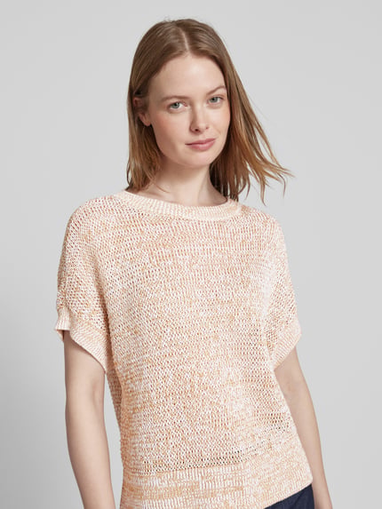 Armani Exchange Strickpullover mit gerippten Abschlüssen Apricot 3