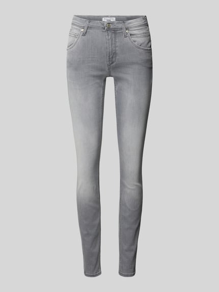 Slim fit mid rise jeans met stretch, model 'Alva' Shop The Look MANNEQUINE
