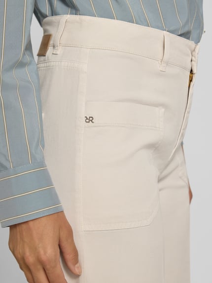 Raffaello Rossi Wide leg broek van viscosemix, model 'MIRU' Zand - 3