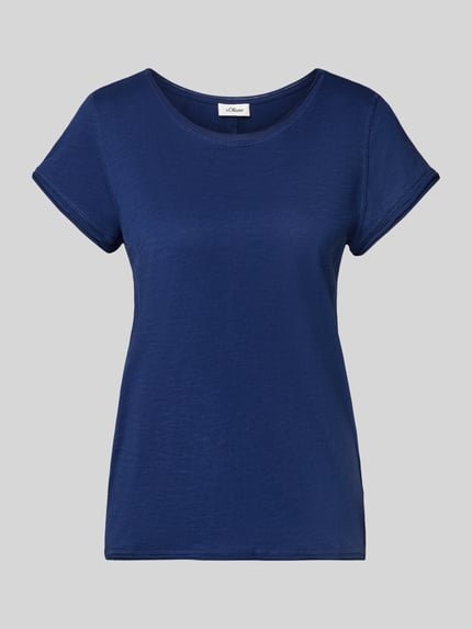 s.Oliver RED LABEL t-shirt o kroju regular fit z czystej bawełny Granatowy 2