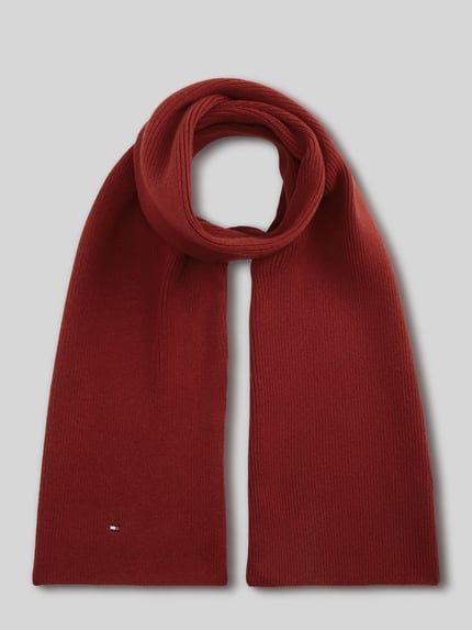 Tommy Hilfiger Schal aus Baumwoll-Mix mit Woll-Anteil Rot 1
