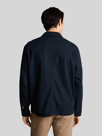 Tom Tailor Regular Fit Blouson aus Leinen-Baumwolle-Mix Marine 5