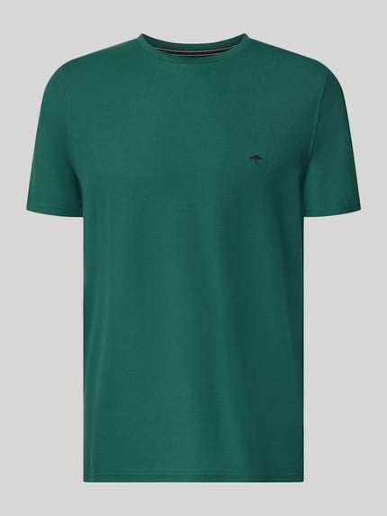 Produktfoto, Regular Fit T-shirt met gestikt logo van Fynch-Hatton, puur katoen, ronde hals, ruglengte maat M 68 cm, heren