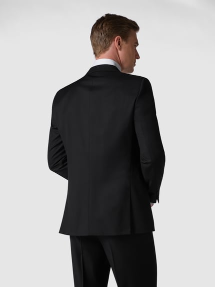 Carl Gross Modern fit colbert met 2 knopen van scheerwol Zwart - 5
