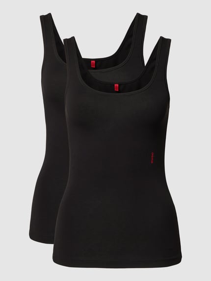 HUGO Tanktop met labelprint Zwart - 1