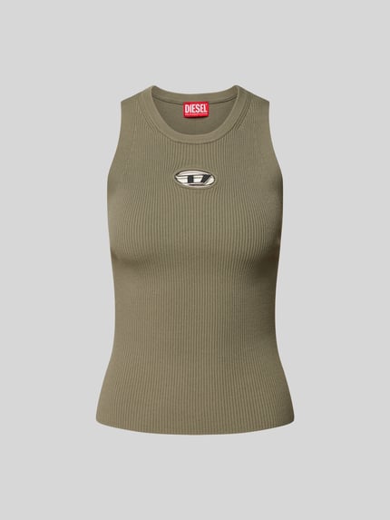 Diesel Top z detalem z logo Khaki 2