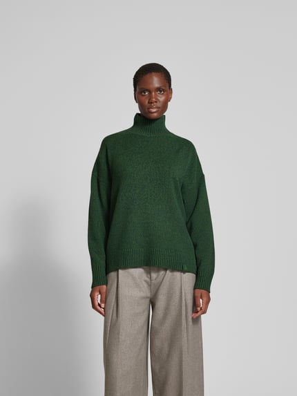 Victoria Beckham Sweter ze stójką Ciemnozielony 4