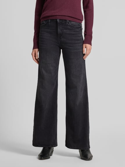 s.Oliver RED LABEL Wide fit jeans van katoenmix, model 'SURI' Antraciet - 4