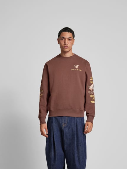 Billionaire Boys Club Sweatshirt mit Label-Stitching Mittelbraun 4