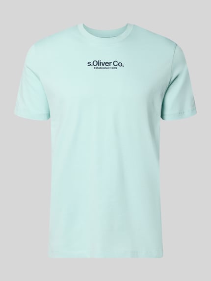 Produktfoto, Regular Fit T-shirt uit puur katoen van s.Oliver RED LABEL, look: effen kleuren, labelprint, ronde hals, korte mouw