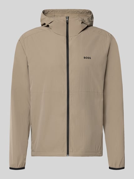 BOSS Green Regular Fit Trainingsjacke mit Label-Print Modell 'OW_Airynix JT HD 2' Beige 2