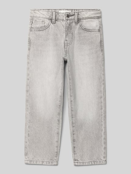 MANGO Jeans im Used-Look mit Eingrifftaschen Mittelgrau Melange 1