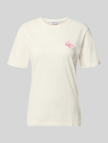 Jake*s Casual Regular Fit T-Shirt aus Baumwoll-Mix Offwhite 2