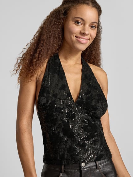 NOISY MAY® Top mit Pailletten Modell 'SIGNA' Black 3