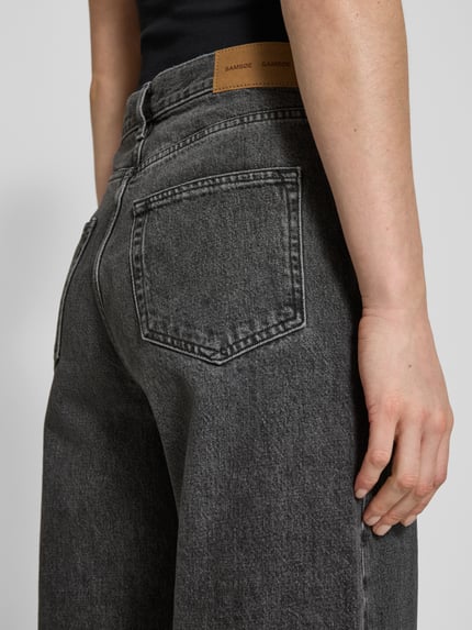 Samsøe Samsøe Wide leg jeans in 5-pocketmodel, model 'REBECCA' Antraciet - 3