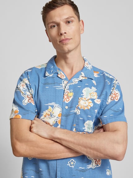 KnowledgeCotton Apparel Regular Fit Freizeithemd mit Knopfleiste Blau 3