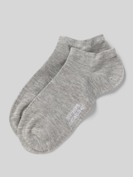 Produktfoto, szare Skarpety do sneakersów z mieszanki wiskozy z dodatkiem streczu, dopasowany krój, Sneakersocken im 2er-Pack Modell 'SILKY' von camano, zestaw 2 szt.