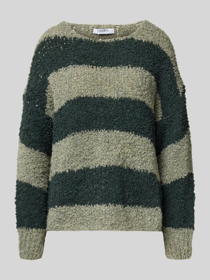 ZABAIONE Gebreide pullover met geribde mouwboorden Kaki - 2