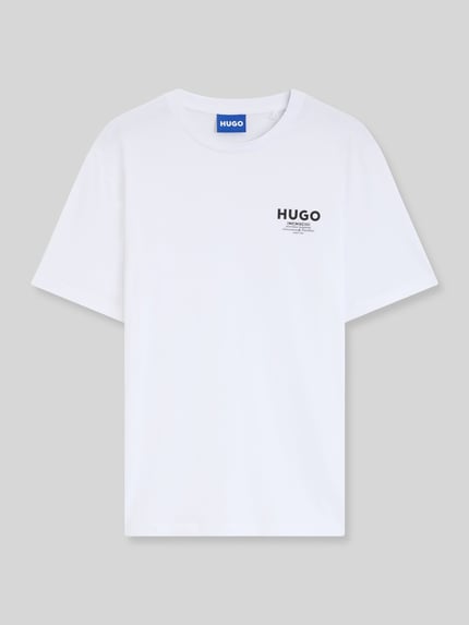 HUGO Blue krój regular fit t-shirt z czystej bawełny model 'NESPTEE' Biały 2