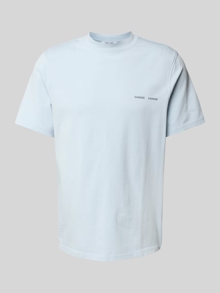 Samsøe Samsøe T-Shirt mit Label-Print Modell 'NORSBRO' Hellblau 2