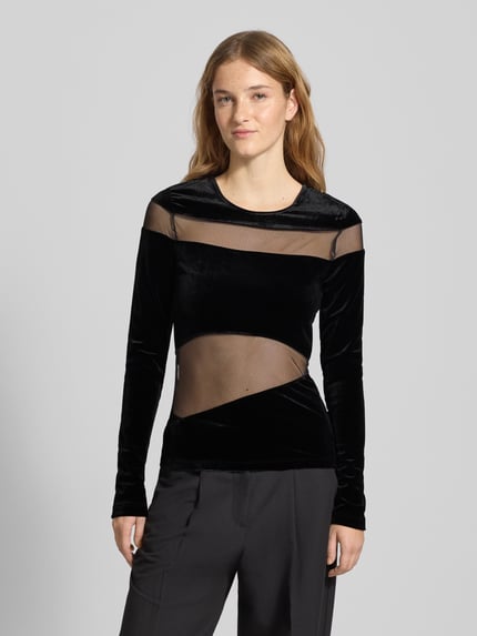 LeGer Semitransparentes Longsleeve Modell 'Fray' Black 4