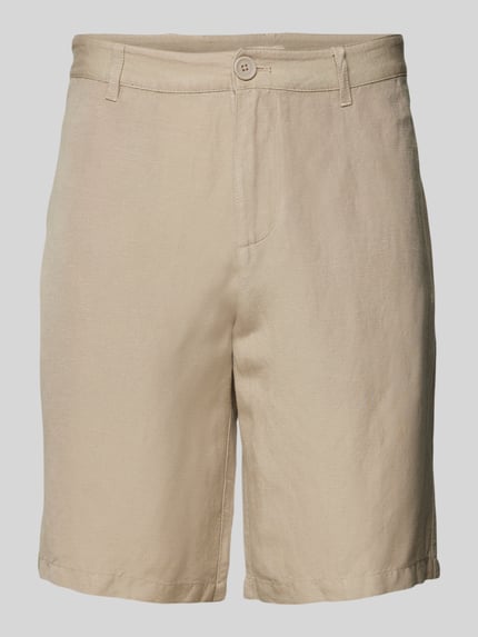 Armani Exchange Regular Fit Leinenbermudas mit Gürtelschlaufen Beige 2