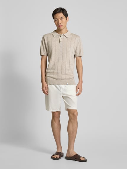 Colours & Sons Slim Fit Poloshirt mit Leinen-Anteil Beige 1