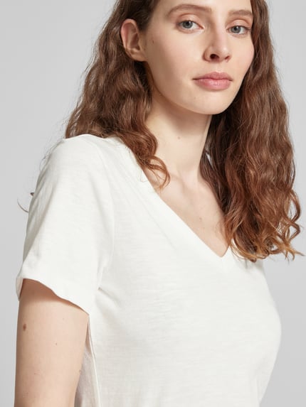 Tom Tailor T-Shirt mit V-Ausschnitt Weiss 3
