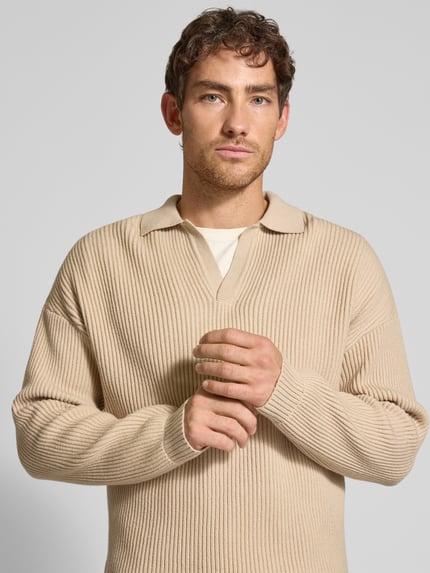 DRYKORN Strickpullover mit Polokragen Beige 3