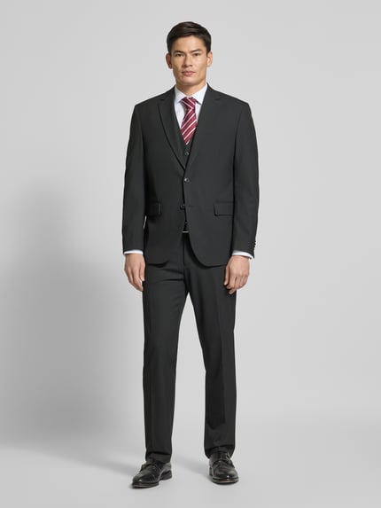 Christian Berg Men comfort fit 2-knoops colbert met reverskraag Zwart - 1